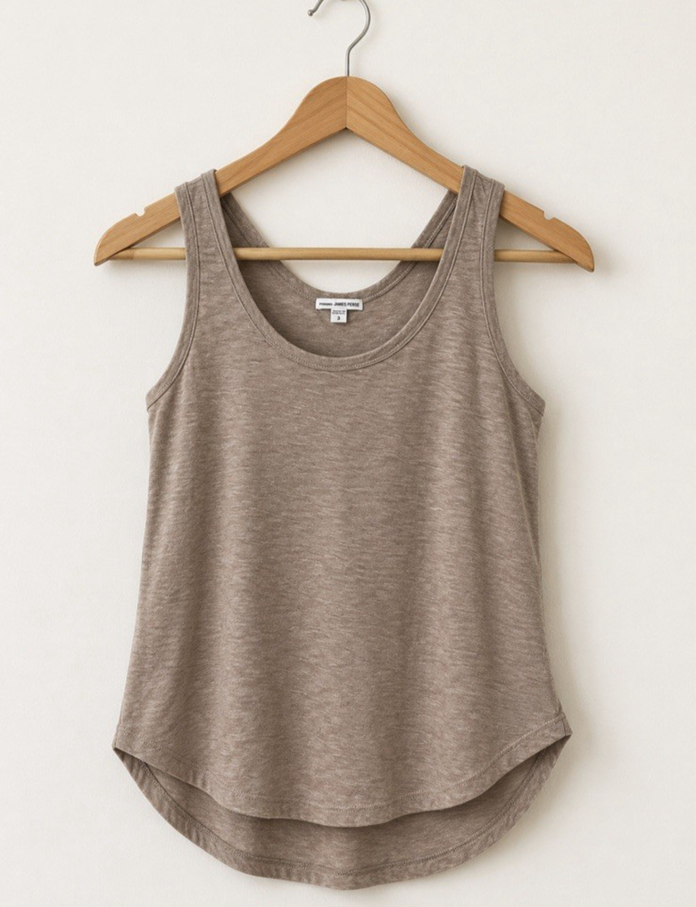 Standard James Perse Size 3 Taupe Cotton Modal Scoop Tank Top